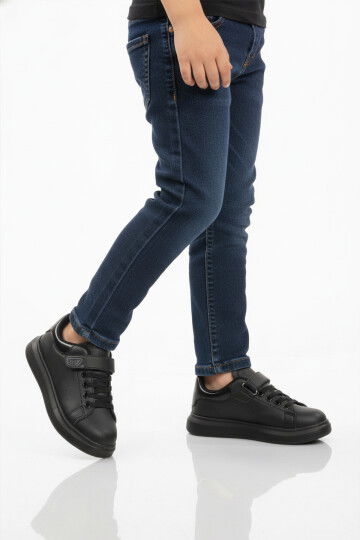 Siyah Cırtlı Unisex Çocuk Spor Ayakkabı 150 F