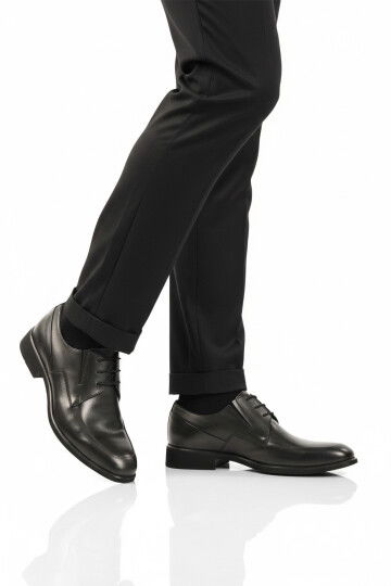 Siyah Hakiki Deri Erkek Klasik Ayakkabı 02238 M