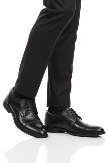 Siyah Hakiki Deri Erkek Klasik Ayakkabı 2499 M