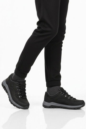 Black Genuine Leather Non-Slip Water Repellent Mens Outdoor Shoes 2341 M