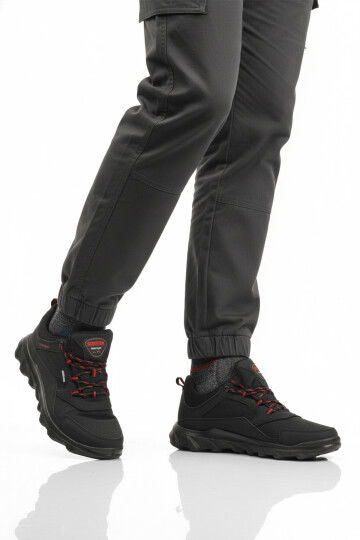 Siyah Kırmızı Su Geçirmez Kaymaz Erkek Outdoor Ayakkabı M7201 M