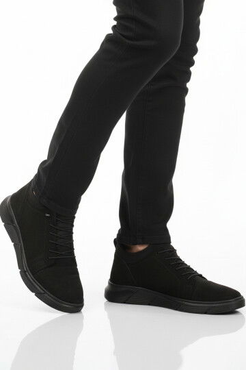 Siyah Nubuk Hakiki Deri Ortopedik Erkek Casual Ayakkabı 142 M