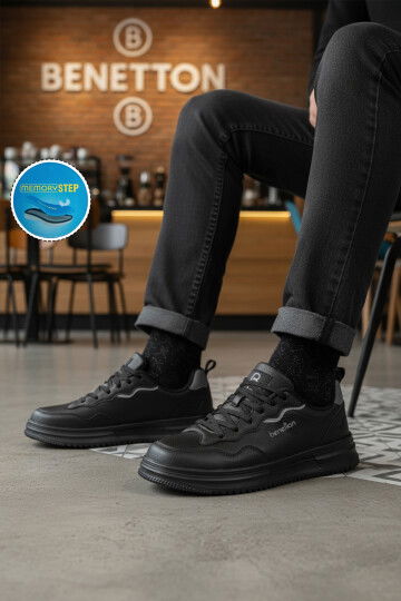 Siyah Bağcıklı Hafif Erkek Spor Ayakkabı BNI-11200 M