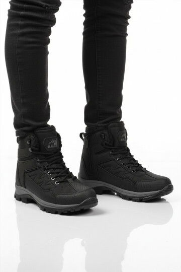 Siyah İçi Kürklü Soğuğa Dirençli Kaymaz Taban Unisex Outdoor Bot 980 G