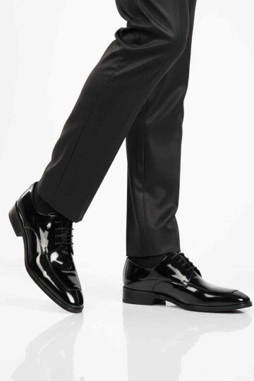 Siyah Rugan Hakiki Deri Erkek Klasik Ayakkabı 3265 M