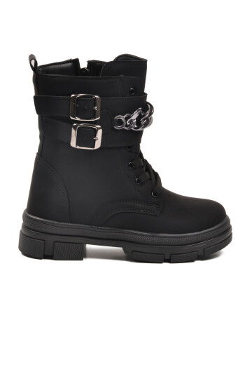 Siyah İçi Polarlı Kaymaz Taban Kız Çocuk Bot G-1001 F Zncr