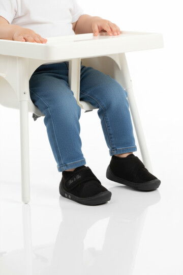 Siyah Süet Cırtlı Bebek Panduf Ba&Ba 058989 B