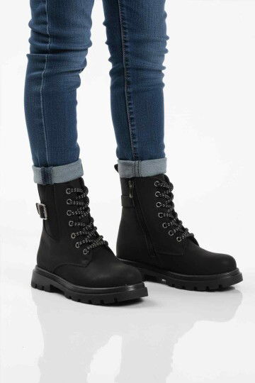 Siyah İçi Polarlı Kaymaz Kız Çocuk Bot Aleda F