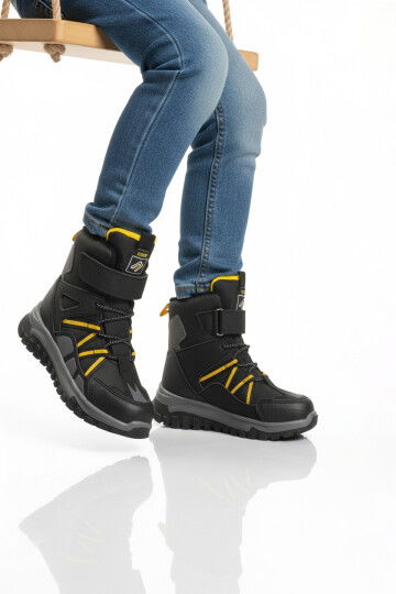 Siyah Cırtlı Kaymaz Taban Unisex Çocuk Bot Hilly P