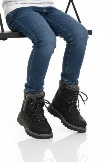 Siyah İçi Polarlı Kaymaz Kız Çocuk Bot Lina F