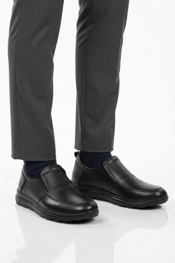 Siyah Hafif Bağcıksız Erkek Casual Ayakkabı 1612 M