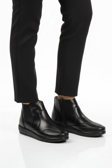 Siyah Jel Taban Anatomik Fermuarlı Kadın Bot 310 Z