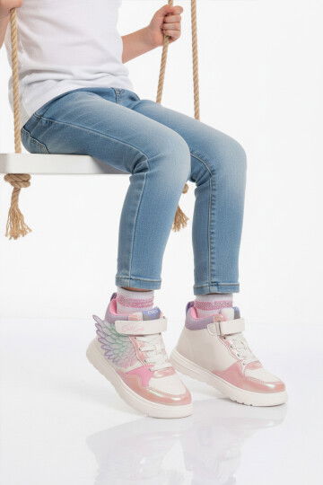 Somon Cırtlı Hafif Bilek Boy Kız Çocuk Spor Ayakkabı Helen F