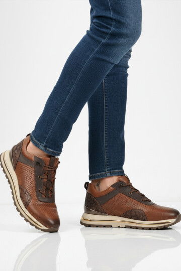 Taba Hakiki Deri Elastik Bağcıklı Erkek Casual Ayakkabı M533 M