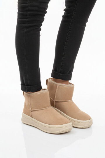 Vizon Nubuk Kürklü Soğuğa Dirençli Kaymaz Kadın Bot 25001 Z