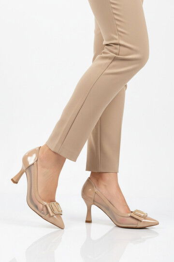 Bej Özel Gün ve Davet Kadın Topuklu Abiye Ayakkabı 357221 Z