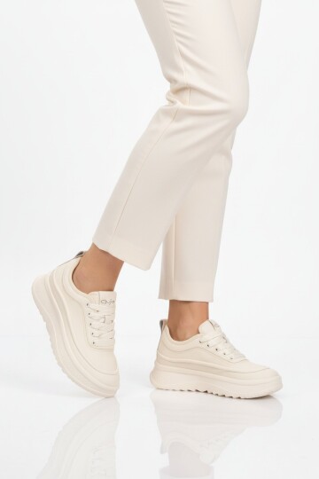 Bej Bağcıklı Hafif Casual Ayakkabı 26Y373 G