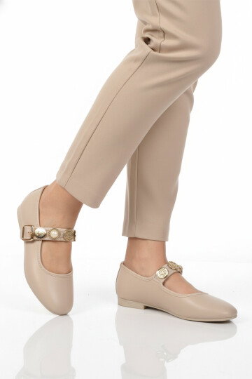 Bej Bantlı Kadın Hafif Casual Ayakkabı B-40 Z