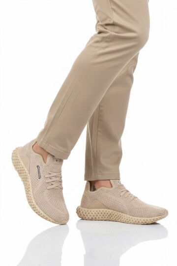 Bej Anorak Hafif Esnek Hava Alabilen Erkek Spor Ayakkabı Pc-30679 M