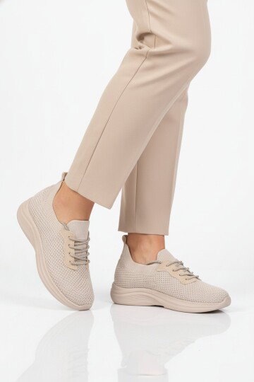 Bej Anorak Hafif Hava Alabilen Kadın Casual Ayakkabı 332171 Z