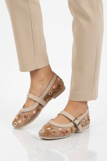 Bej Fileli Hafif Kadın Casual Ayakkabı B-52 Z