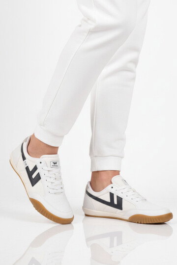 Beyaz Lacivert Bağcıklı Hafif Esnek Erkek Spor Ayakkabı Antares M