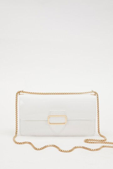 Beyaz Rugan Kadın Omuz Çantası 930191