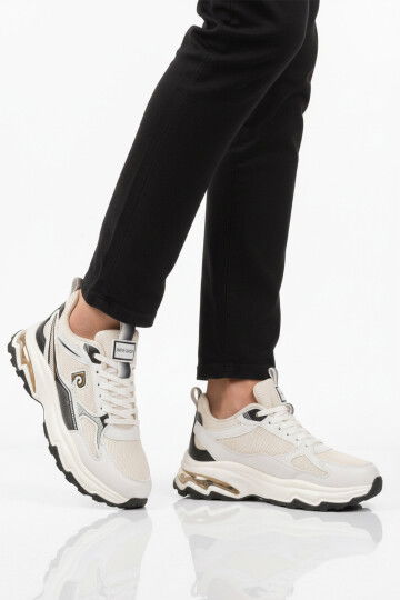 Beyaz-Siyah Tekstil Erkek Spor Ayakkabı PCI-11349 M