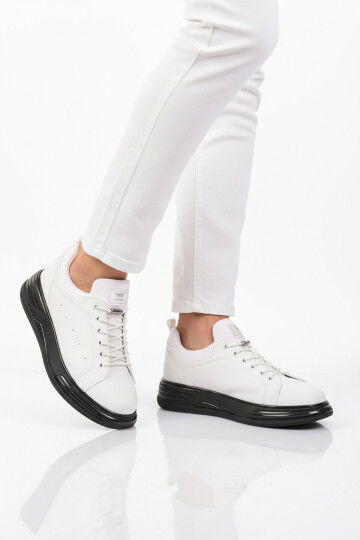 Beyaz Lastik Bağcıklı Erkek Sneaker Balase M