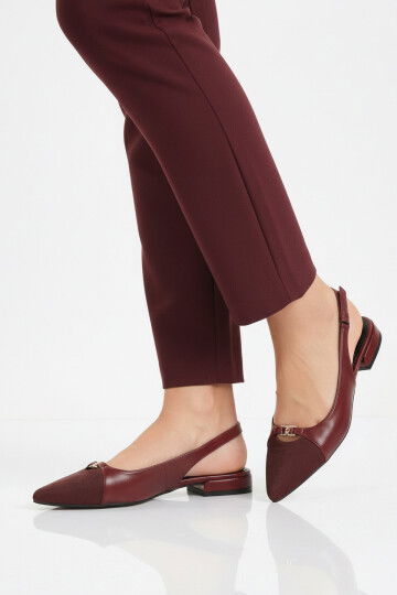 Bordo Dar Kalıp Özel Gün ve Davet Kadın Abiye Ayakkabı 312553 Z