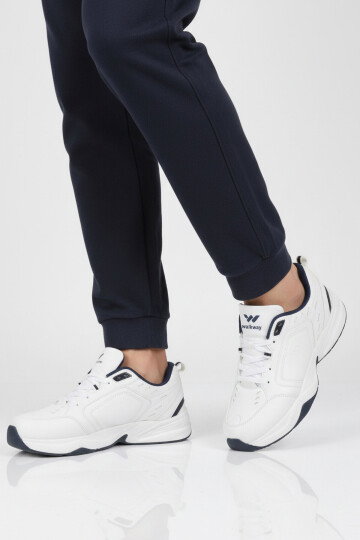 Beyaz Lacivert Kaymaz Taban Erkek Spor Ayakkabı Erya M