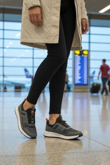 Smoked Lightweight Flexible Lock Laced Unisex Sneakers Nans 6006 G