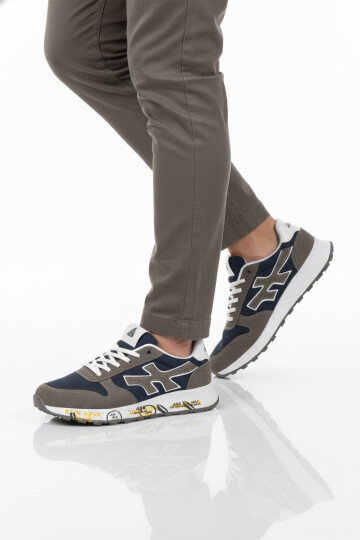 Füme Lacivert Fileli Hafif Erkek Spor Ayakkabı 2444 M