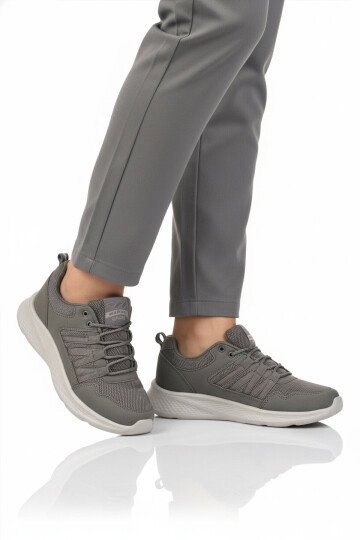 Füme Fileli Hafif Bağcıklı Unisex Spor Ayakkabı 2029 G