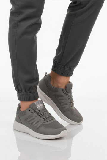 Füme Fileli Hafif Bağcıklı Esnek Erkek Spor Ayakkabı 2029 M