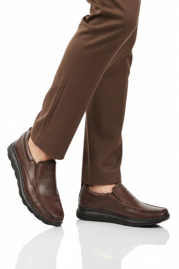 Premium Kahve Hakiki Deri Anatomik Erkek Casual Ayakkabı 2406 M