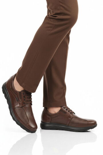 Premium Kahve Hakiki Deri Anatomik Erkek Casual Ayakkabı 506 M
