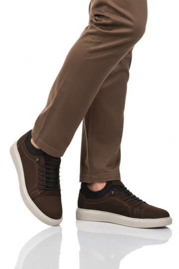 Kahve Nubuk Hakiki Deri Erkek Casual Ayakkabı 818 M