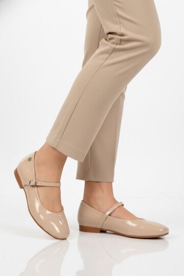 Krem Bantlı Hafif Kadın Babet PC-54810 Z