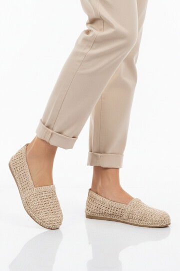 Krem Geniş Kalıp Anorak Örme Hafif Kadın Günlük Babet PC-54572 Z