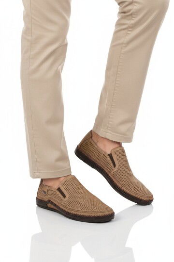 Kum Nubuk Hakiki Deri Jel Taban Erkek Casual Ayakkabı 803 M