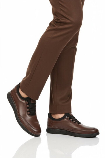 Premium Kahve Hakiki Deri Anatomik Erkek Casual Ayakkabı 703 M