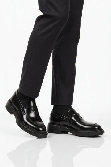 Siyah Açma Hakiki Deri Erkek Casual Ayakkabı 3254 M