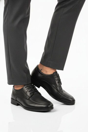 Siyah Bağcıklı Deri Jel Taban Anatomik Erkek Casual Ayakkabı 301 M