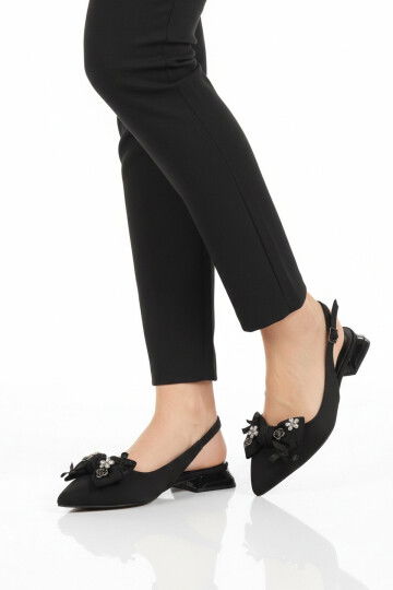 Siyah Dar Kalıp Davet Özel Gün Kadın Abiye Ayakkabı 606058 Z