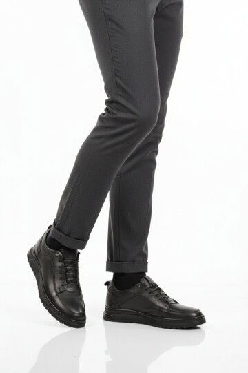 Siyah Hakiki Deri Erkek Casual Ayakkabı 138 M