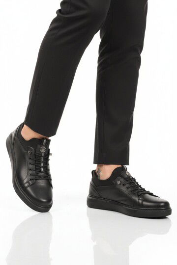 Siyah Hakiki Deri Erkek Casual Ayakkabı 140 M