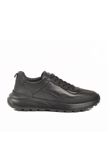 Siyah Hakiki Deri Erkek Casual Ayakkabı 152-20342 M