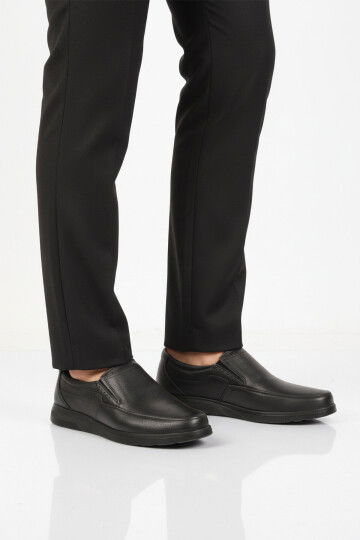 Siyah Hakiki Deri Jel Taban Anatomik Erkek Casual Ayakkabı 409 M