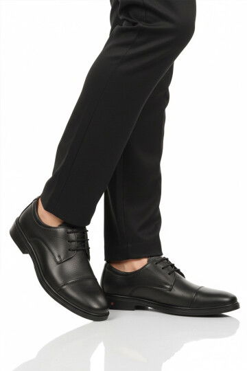 Siyah Hakiki Deri Jel Taban Anatomik Erkek Casual Ayakkabı 425 M